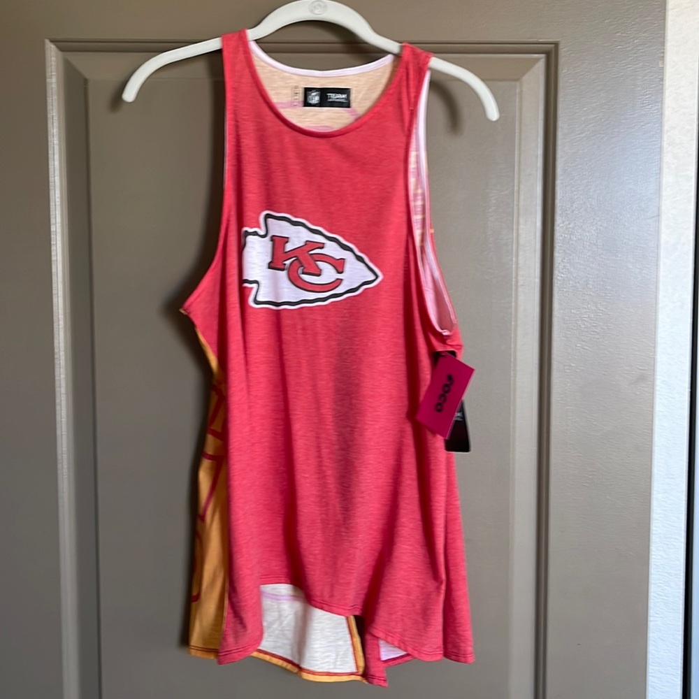 Kansas City Chiefs open back tank top. Size Large